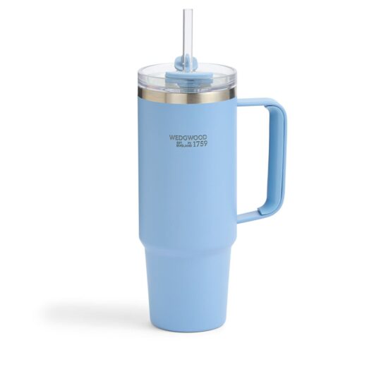 Jasper Blue Tumbler with Straw