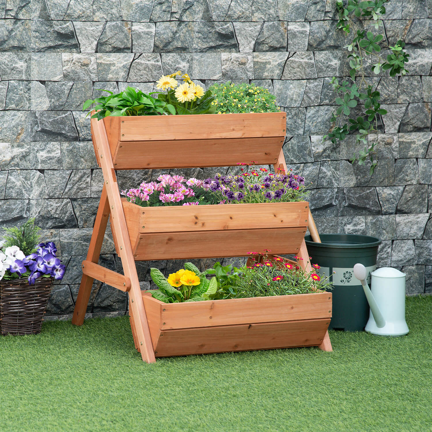 3 Tier Raised Garden Bed Brown