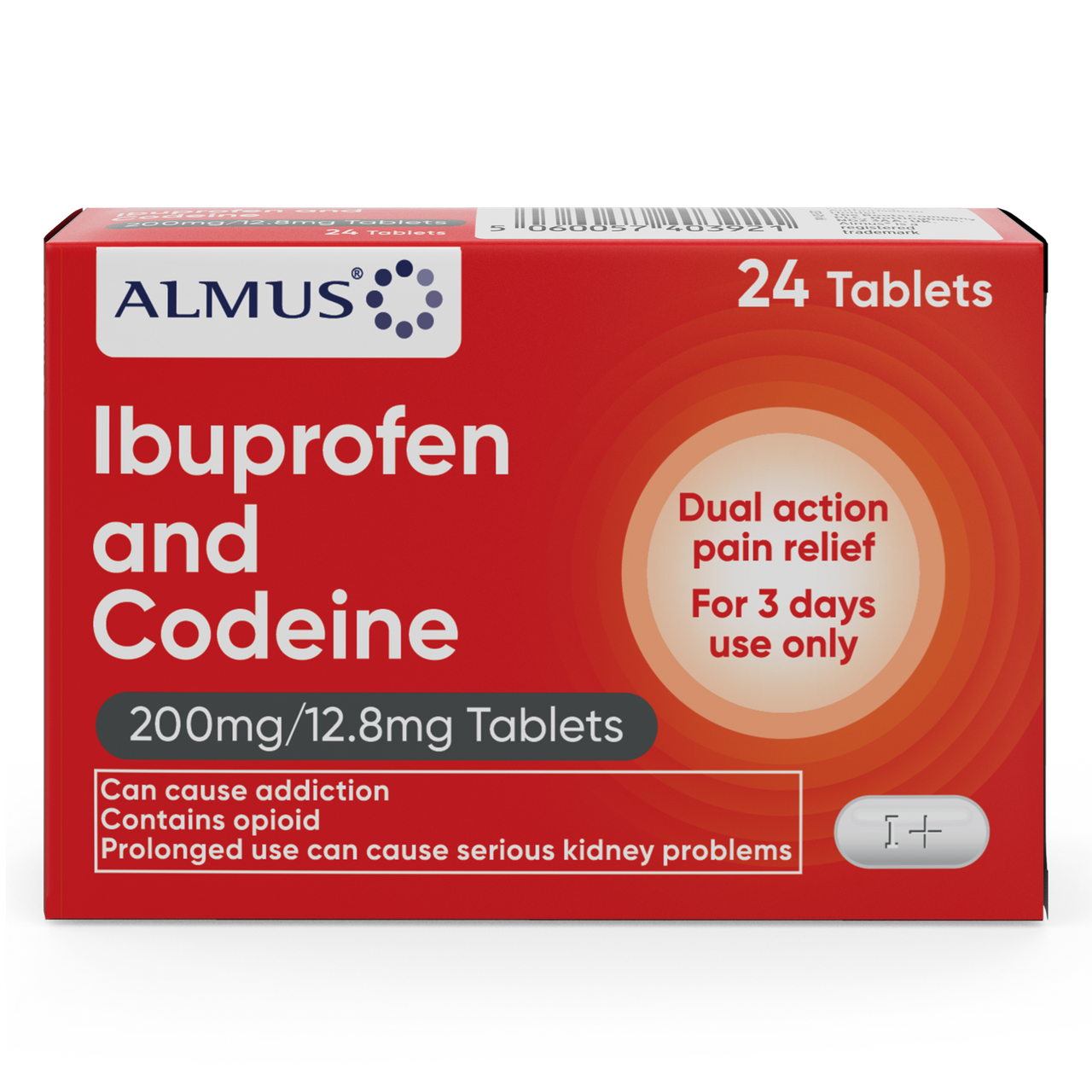 Almus Ibuprofen & Codeine 200mg/12.8mg Tablets 24 Tablet