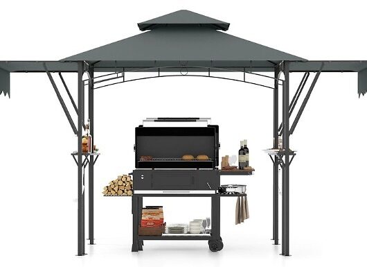 Grill Gazebo with Dual Side Awnings - 3.9M x 1.5M!
