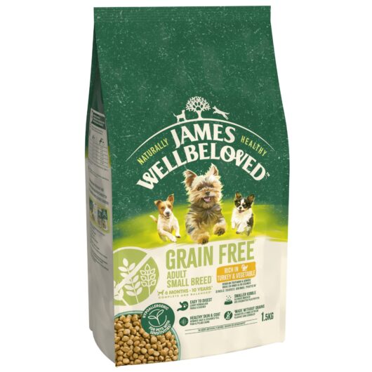 James Wellbeloved Dry Dog Grain Free Adult Small Breed Turkey & Veg 1.5kg