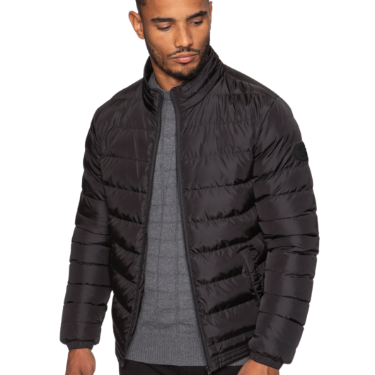 Kruze | Mens Funnel Neck Padded Jacket - Black / S
