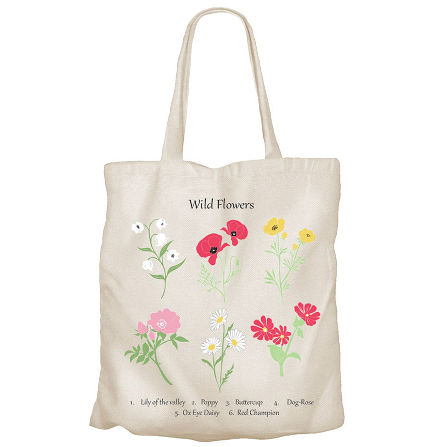 Recycled Cotton Tote Bag - Wild Flowers