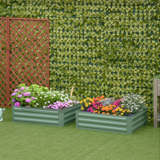 Set Of 2 Raised Garden Bed Green
